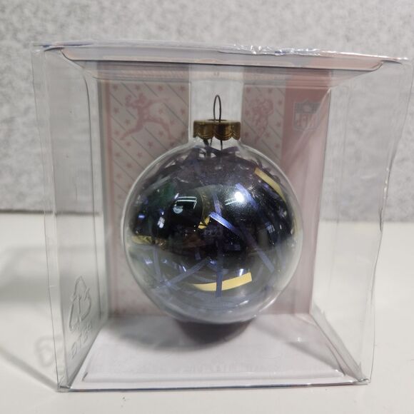 Vtg. Los Angeles Rams Christmas Ornament Football NFL 2003 Glass In Box - Picture 4 of 7
